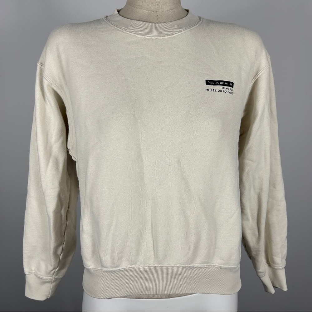 Uniqlo X Musee Du Louve Collab Cream Crewneck Sweater